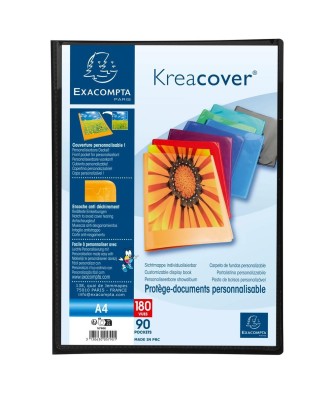Porte-vues PP A4 180 vues KREACOVER ass.