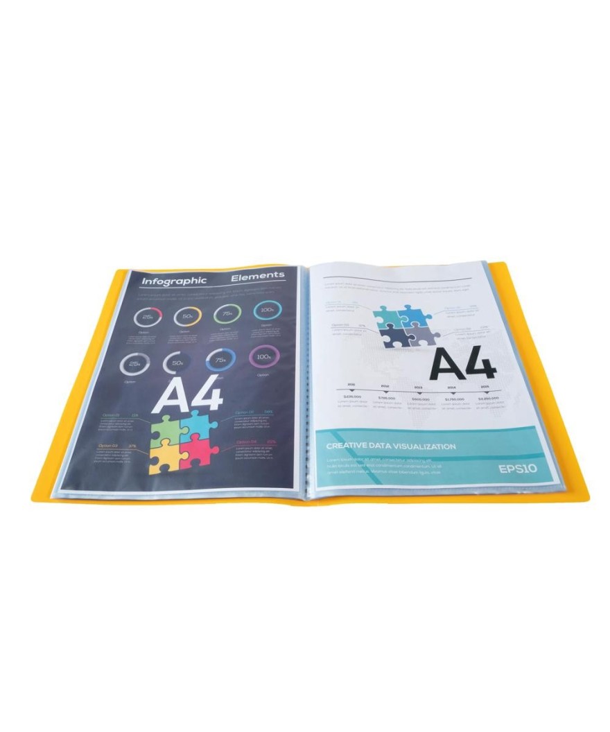 Porte vues PP A4 60 vues Jaune