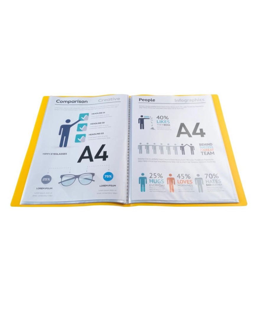 Porte-vues OPAK PP3/10e A4 80vues jaune