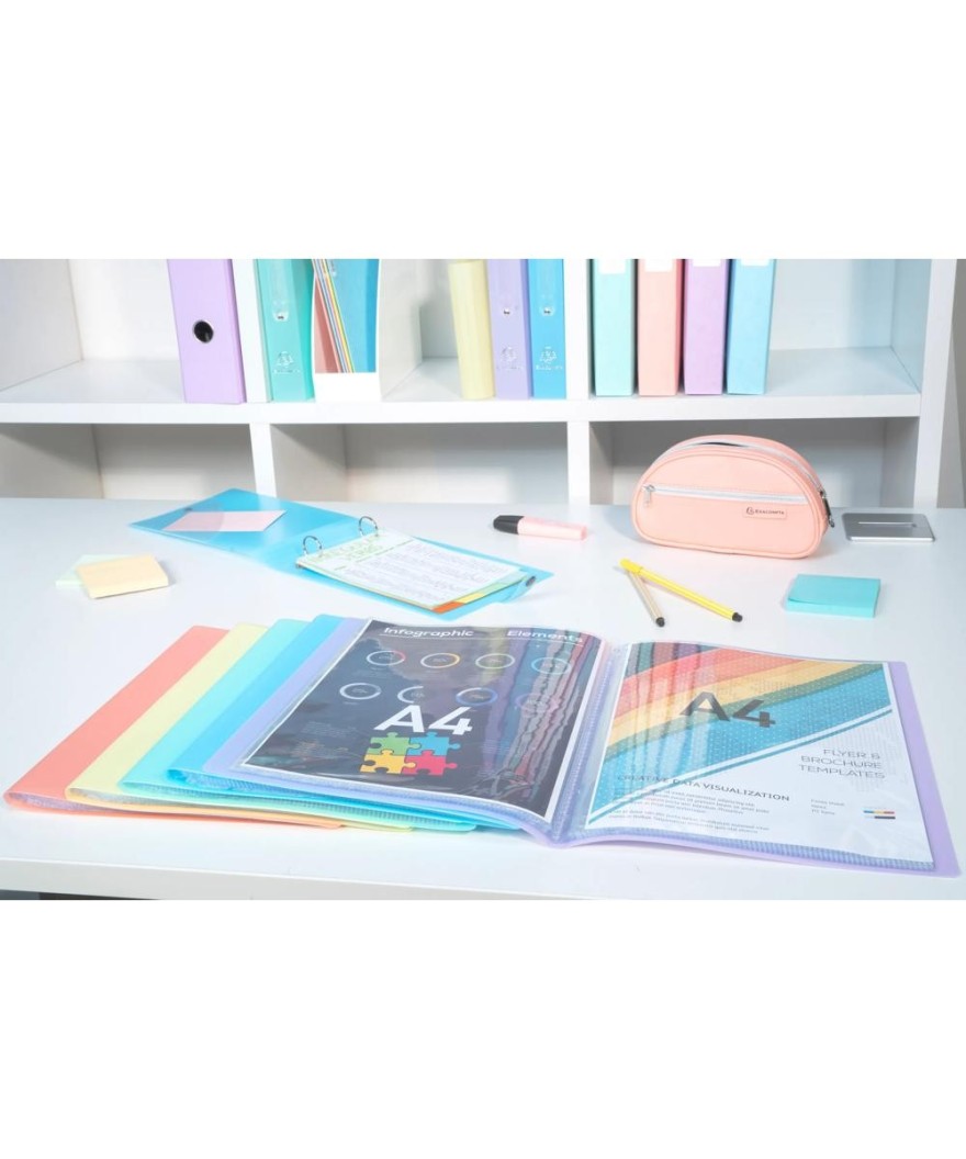 Porte-vues A4 80 vue Chrom Pastel Corail