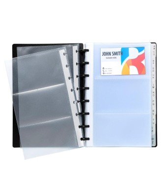 Porte-cartes de visite à anneaux A5 noir