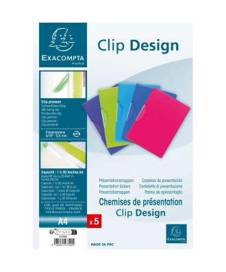 Chemises Clip Design coul. Ass. Clip BLC