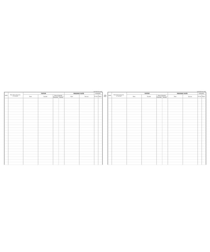 Registre des visites 25x32cm 80 pages