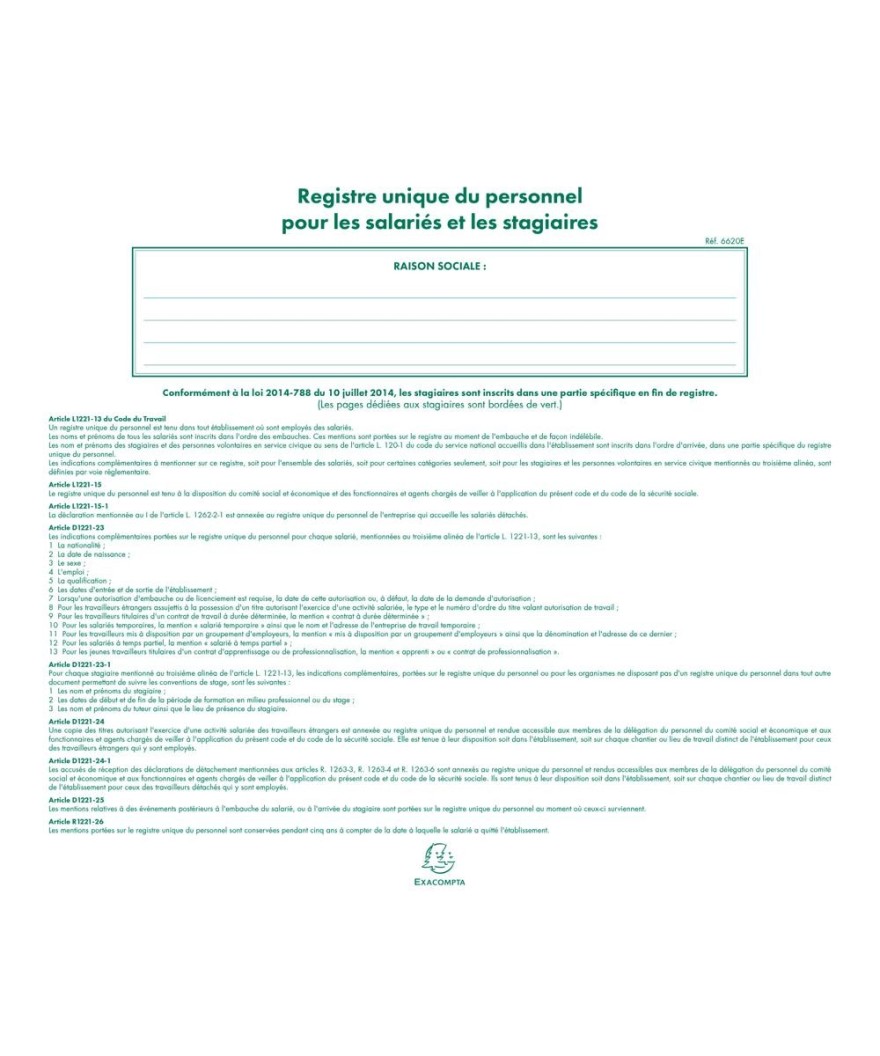 PIQ. UNIQUE DU PERSONNEL 27/32 56p.