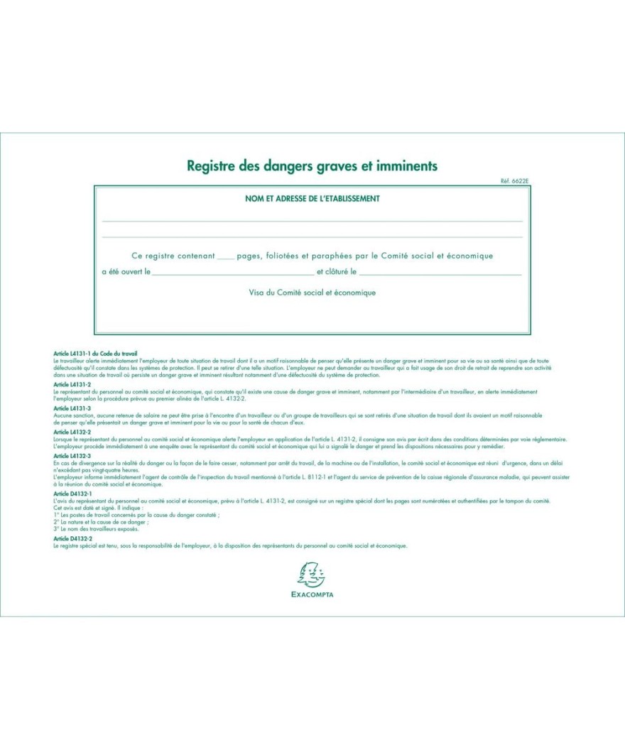 REG. DANGERS GRAVES ET IMMIN. 24/32 20p.