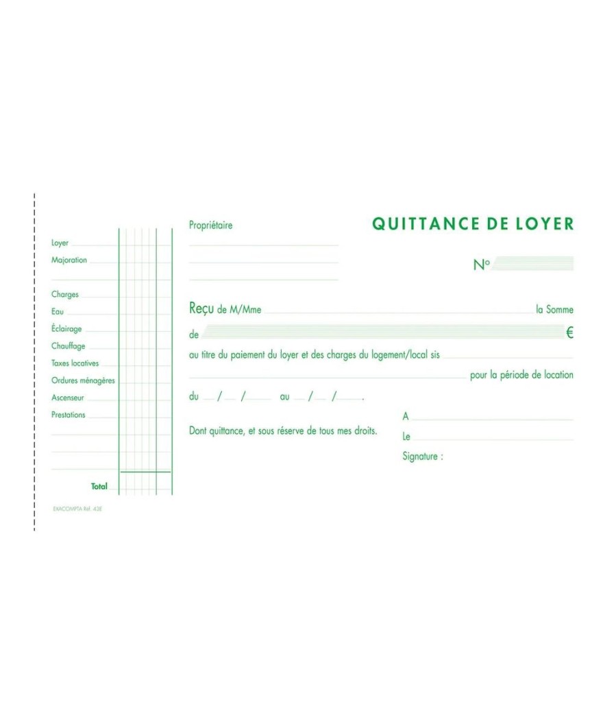 QUITTANCES LOYER 12,5/21 50T A.
