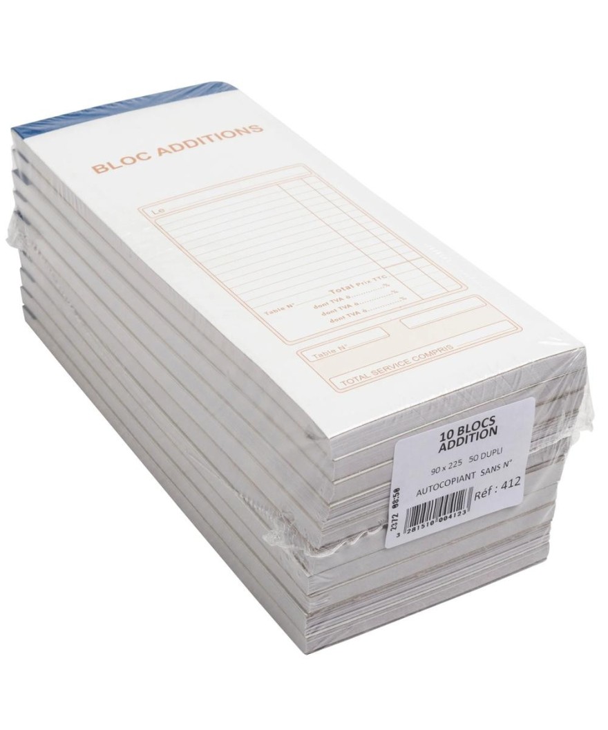 Bloc Addition 90x225 50f.Dupli sans num.