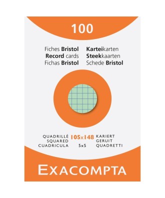 Etui 100 fiches bristol 5x5 105x148 ass