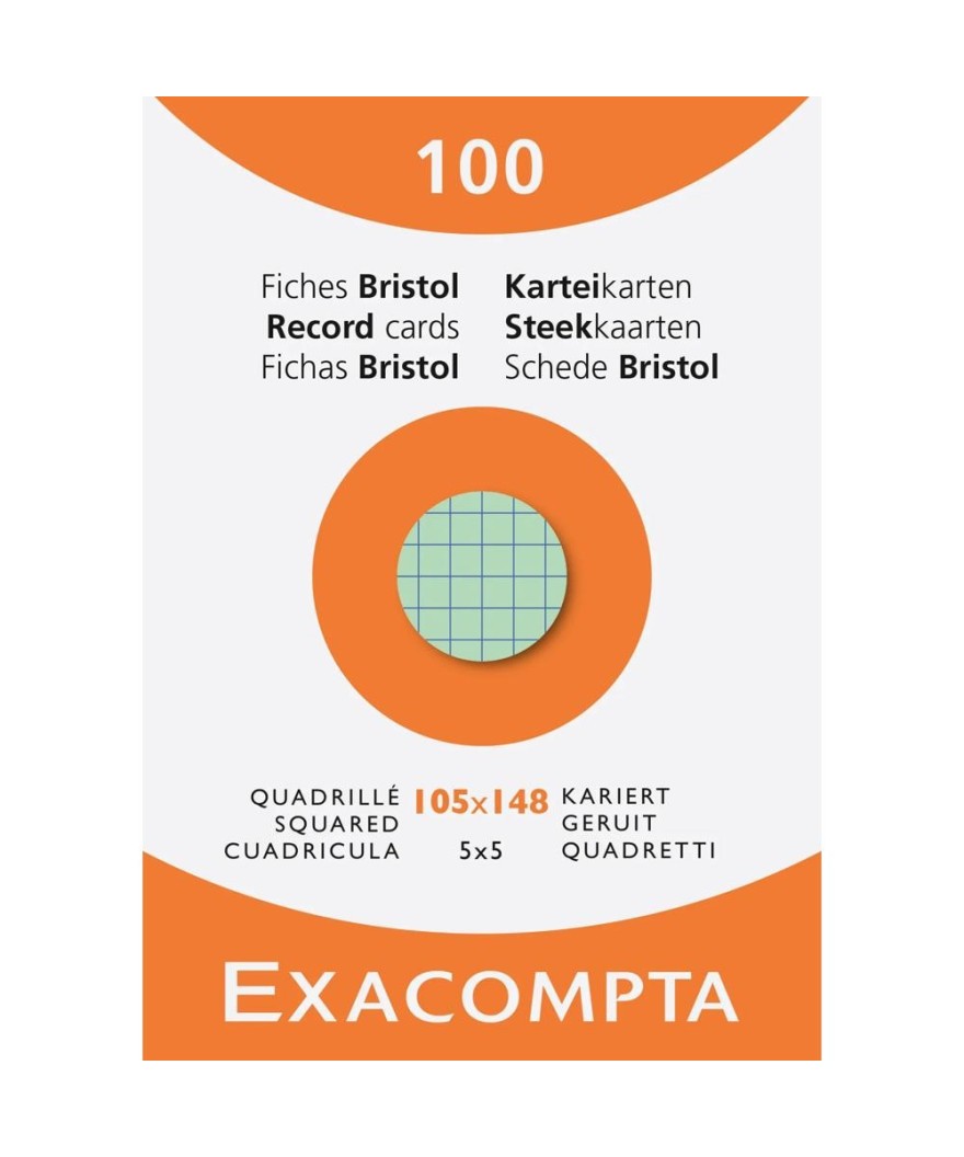 Etui 100 fiches bristol 5x5 105x148 ass
