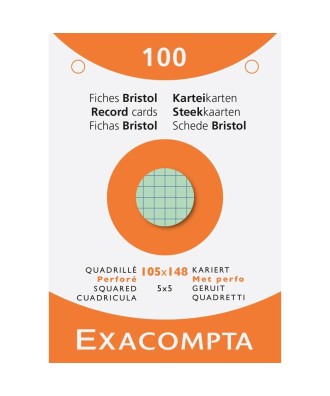 Etui 100 f.bristol 5x5 perf. 105x148 ass