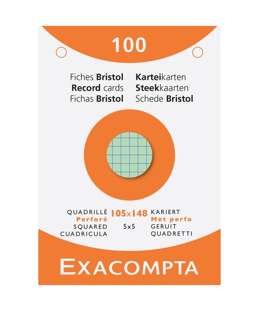 Etui 100 f.bristol 5x5 perf. 105x148 ass