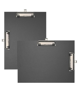 Porte-bloc double clips papier A4 noir