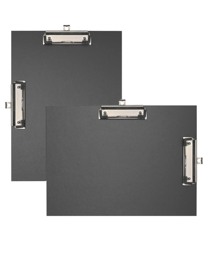 Porte-bloc double clips papier A4 noir