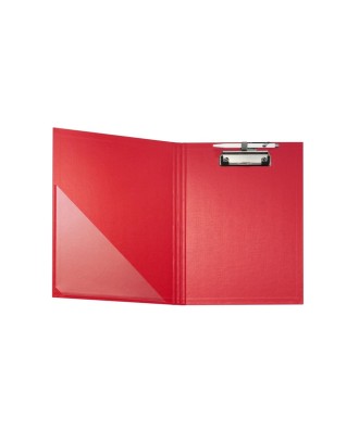 Porte-bloc à rabat papier enduit A4rouge
