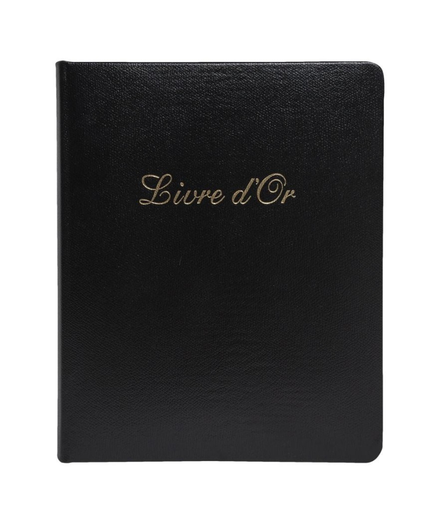 Livre d'or cuir Alpille 26X22 noir +/t