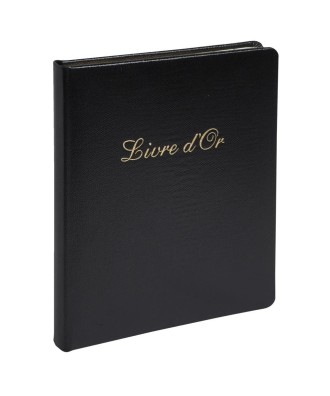 Livre d'or cuir Alpille 26X22 noir +/t