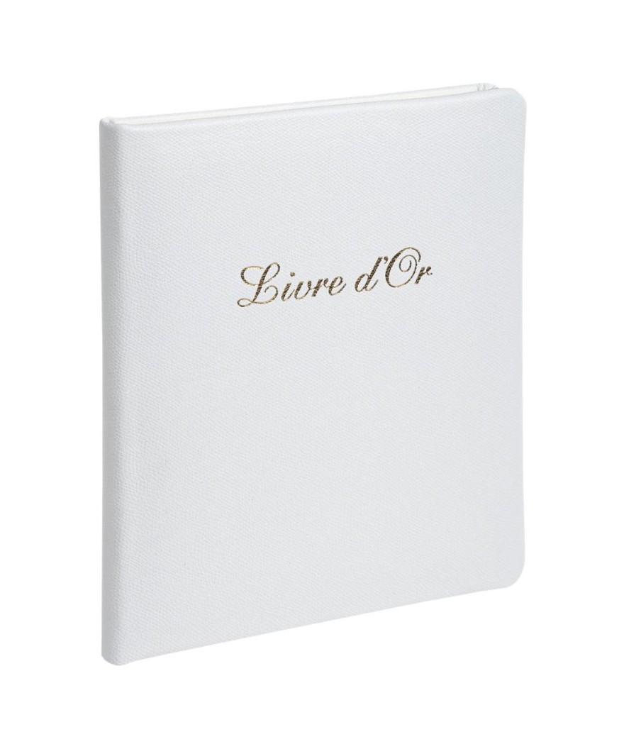 Livre d'or cuir Alpille 26X22 blanc +/t