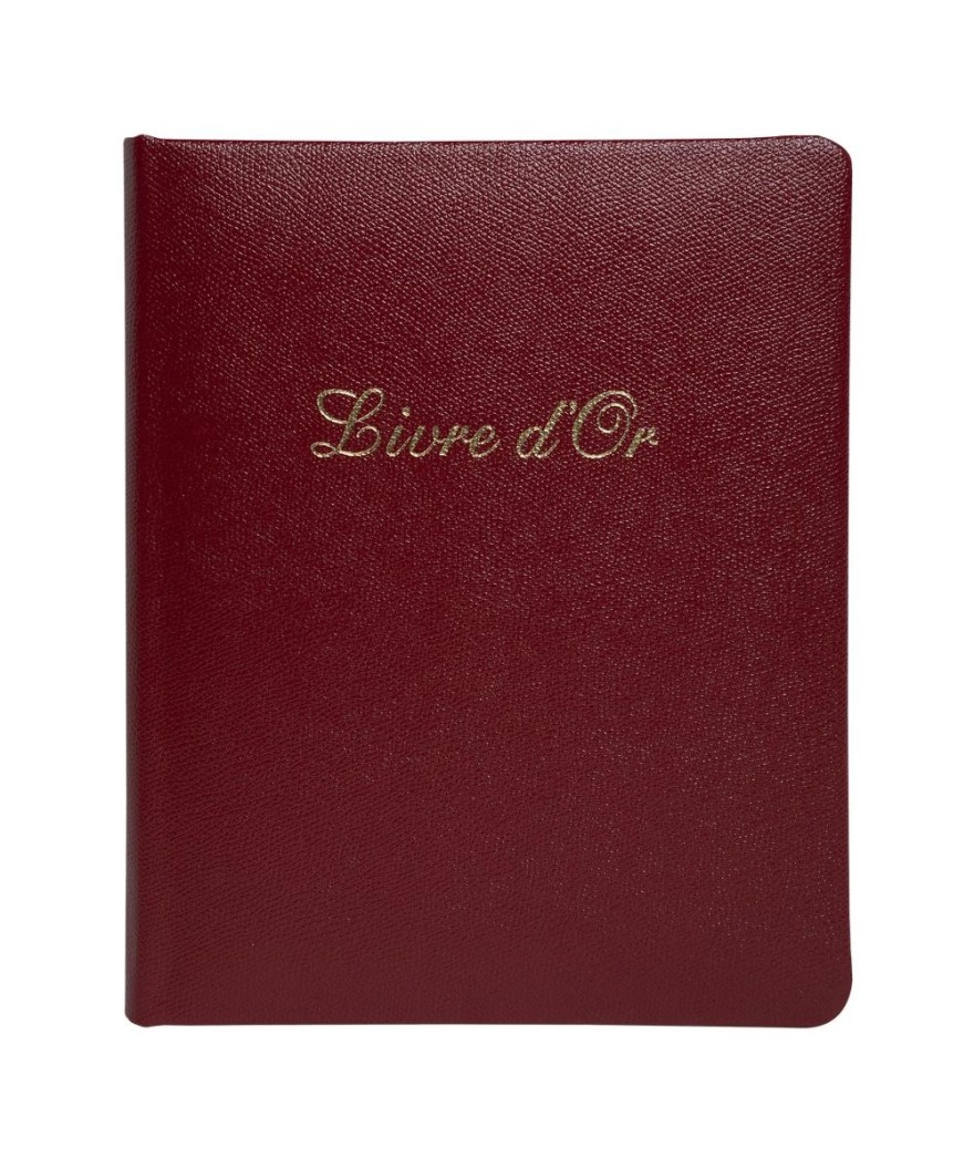 Livre d'or cuir Alpille 26X22 rouge +/t