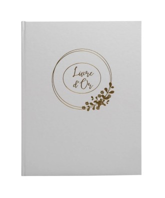 Livre d'or 100p 27x22cm Ringflower blanc