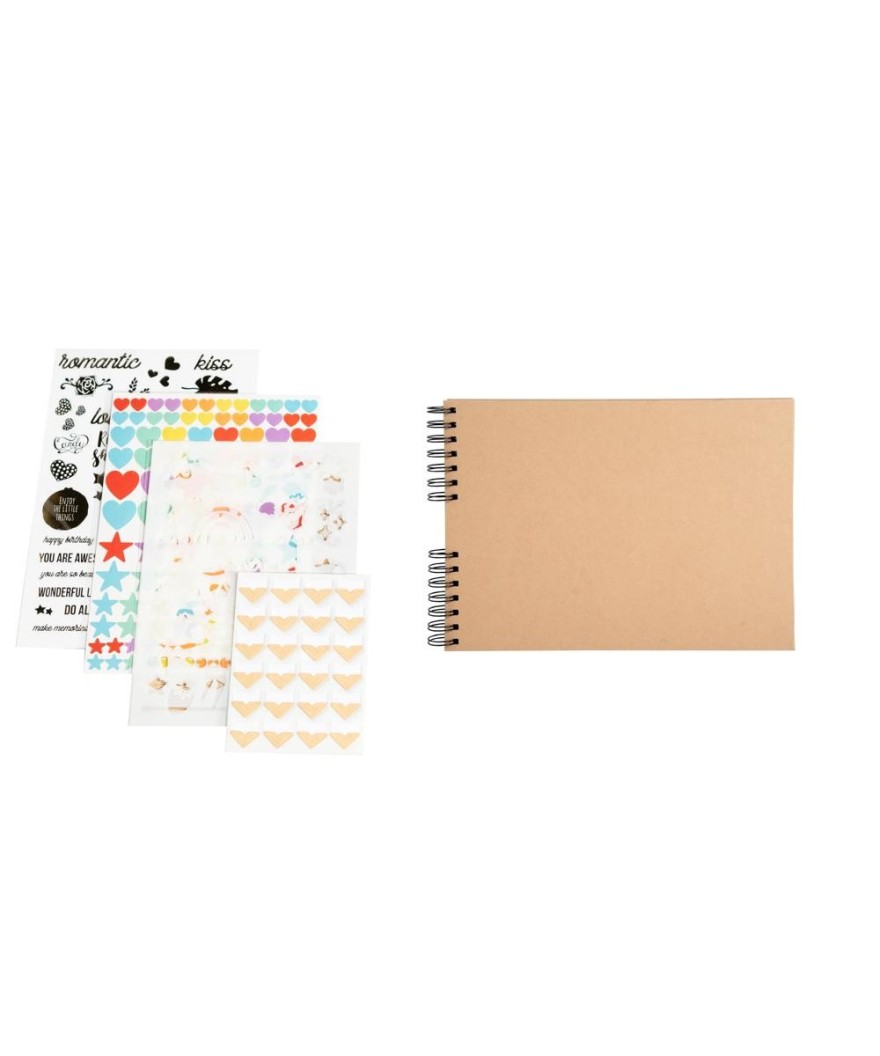 Kit Scrapbooking 32x22 kraft ss feutres