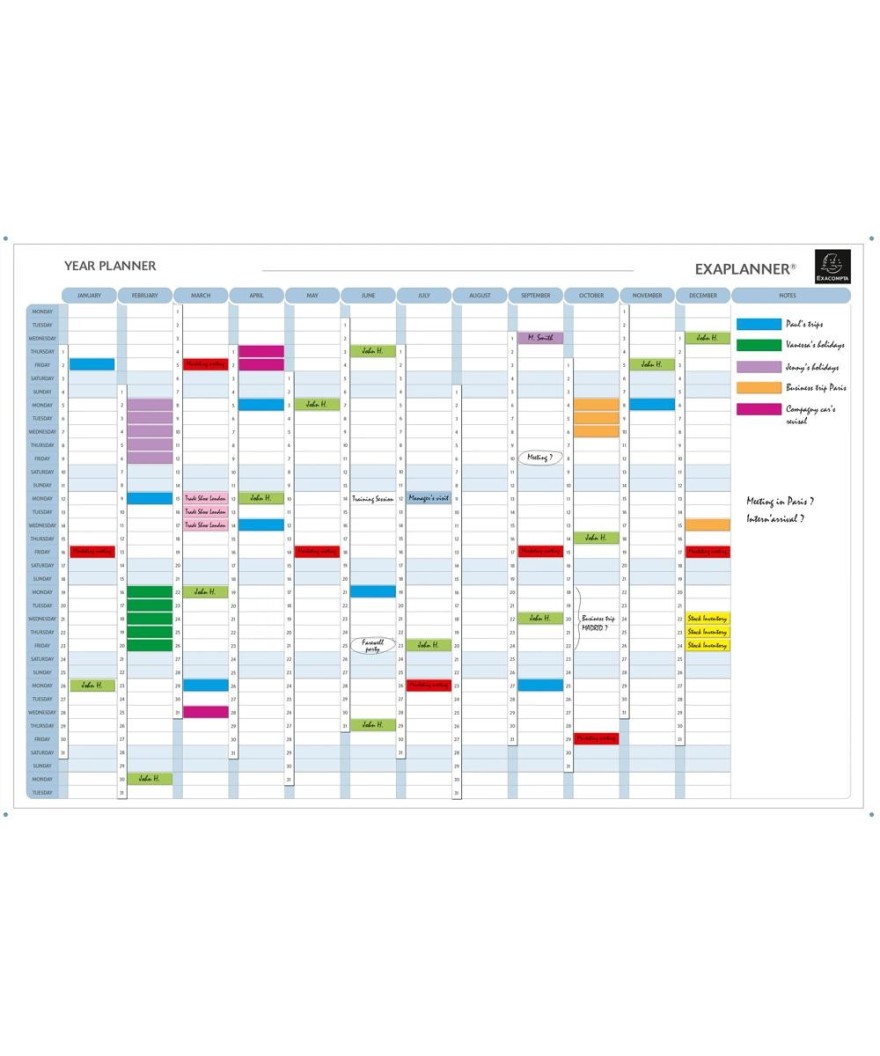 PLANNING MAGNETIQUE ANNUEL ANGLAIS