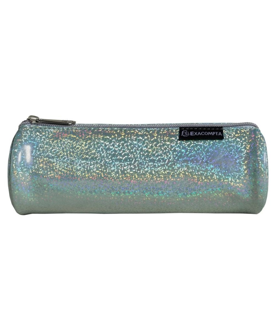 Trousse ronde PU Glitter 4 coul.ass