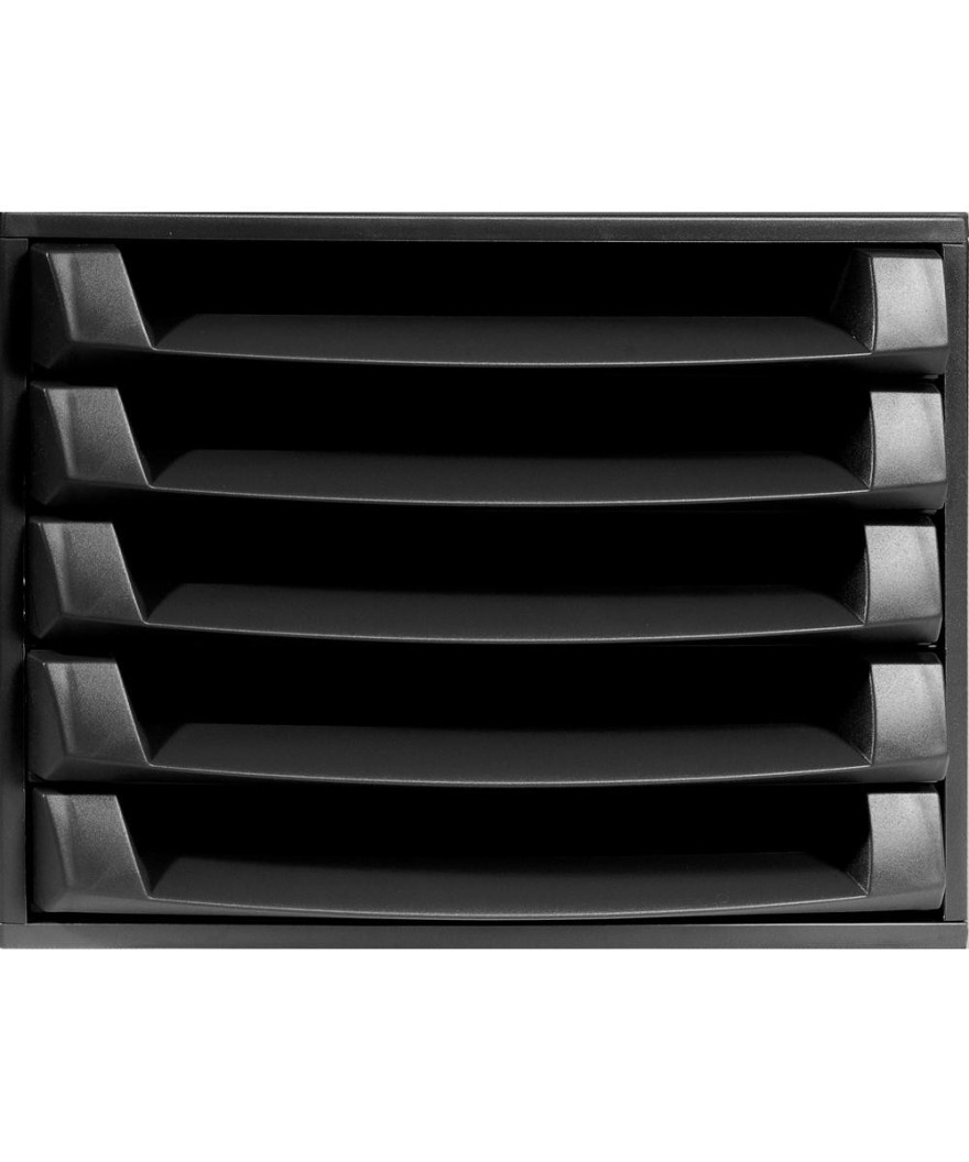THE BOX 5 tiroirs ouvert ECOBlack noir