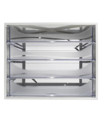 ECOBOX Caisson 4 tiroirs gris/cristal