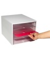 ECOBOX Caisson 4 tiroirs gris/cristal