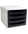 ECOBOX Caisson 4 tiroir Office gris/noir