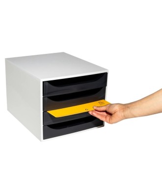 ECOBOX Caisson 4 tiroir Office gris/noir