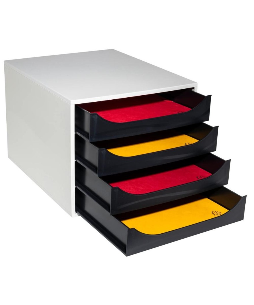 ECOBOX Caisson 4 tiroir Office gris/noir