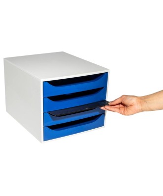 ECOBOX caisson 4 tiroir gris/bleu nuit