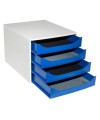 ECOBOX caisson 4 tiroir gris/bleu nuit