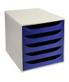 ECOBOX+ 5 tiroirs Office gris/bleu nuit
