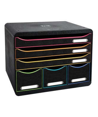 STORE-BOX MAXI 6 tiroir noir/arlequin/no