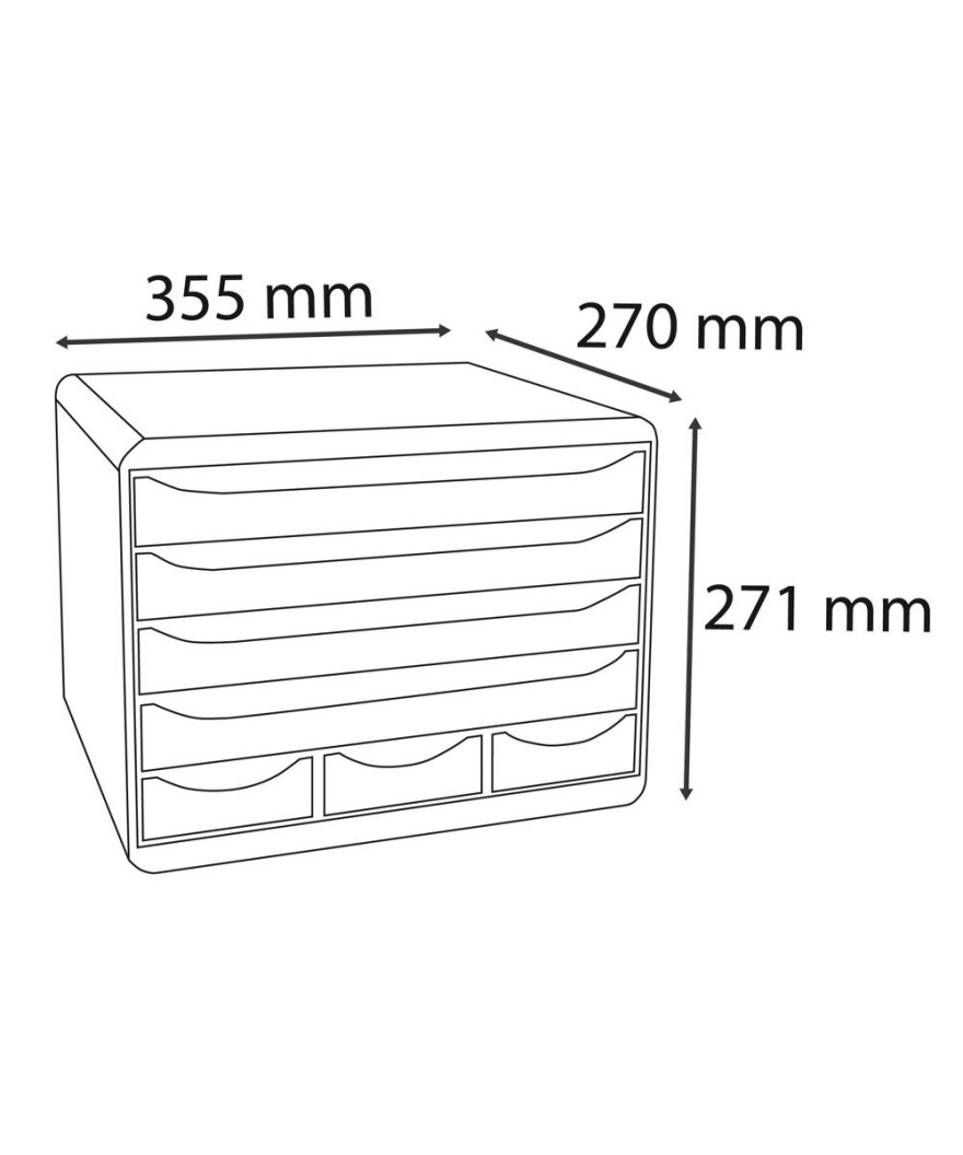 STORE-BOX MINI 7 tiroirs gris lumière