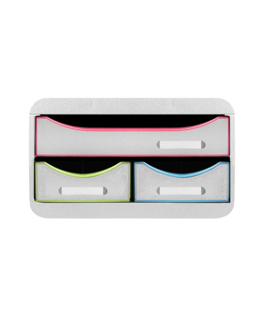 SMALL-BOX MINI 3 tiroirs blanc/arlequin/